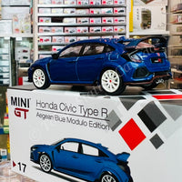 MINI GT 1/64 Honda Civic Type R (FK8) Aegean Blue Modulo Edition LHD MGT00017-L