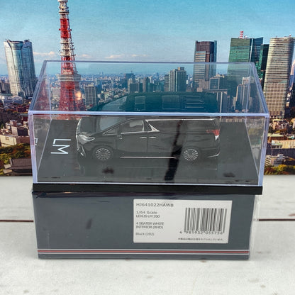 HOBBY JAPAN 1/64 LEXUS LM 350 4 SEATER BLACK with WHITE INTERIOR (RHD) HJ641022HAWB