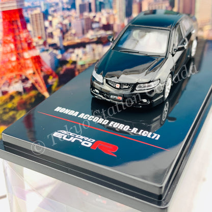 INNO64 1/64 HONDA ACCORD Euro-R (CL7) Nighthawk Black Pearl W/ Extra Wheels & Extra Water Decals IN64-CL7-BLA
