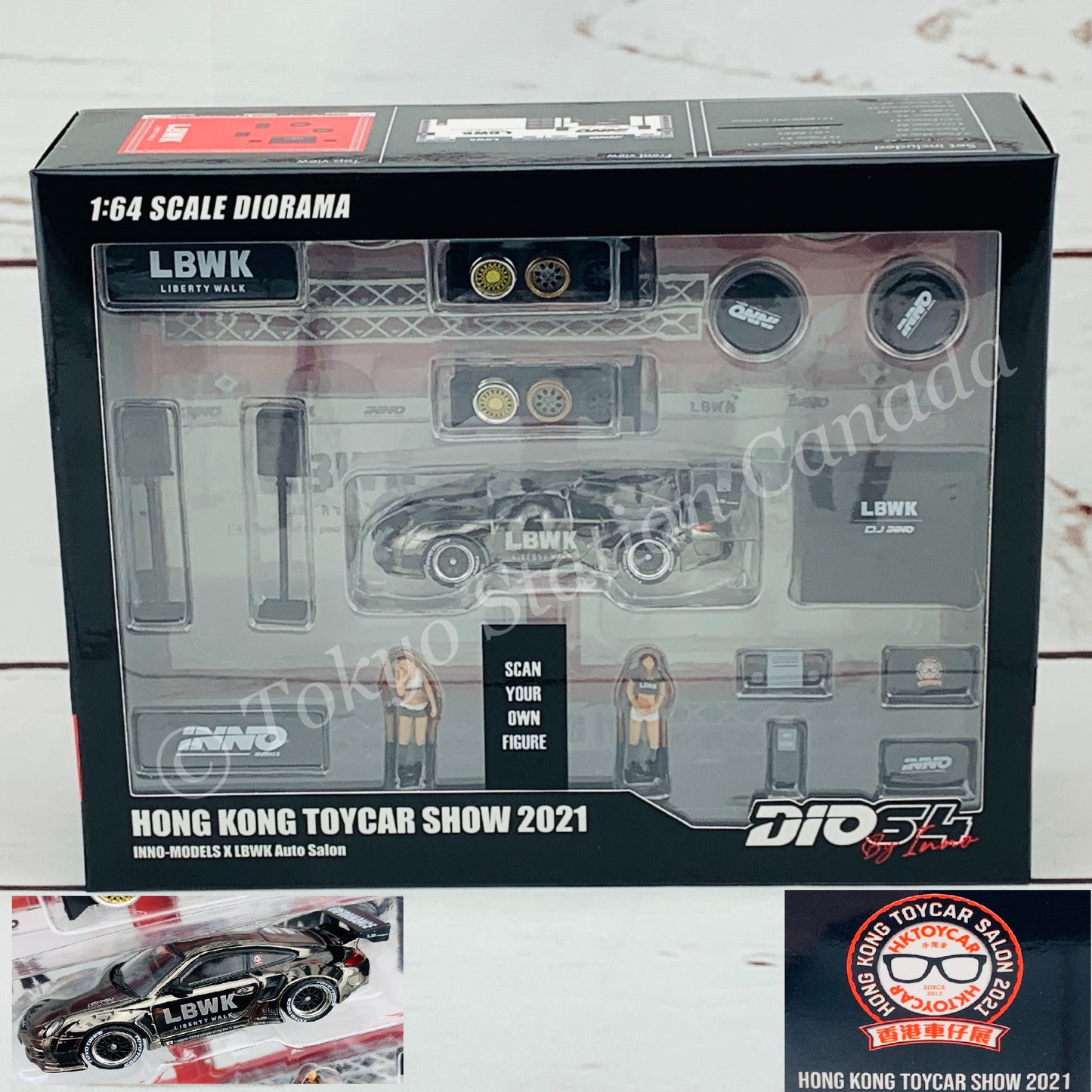 DIO64 by INNO 1/64 LBWK Auto Salon Diorama Included 997 LBWK DIO64-001SP "HONG KONG TOYCAR SHOW 2021 SPECIAL EDITION"