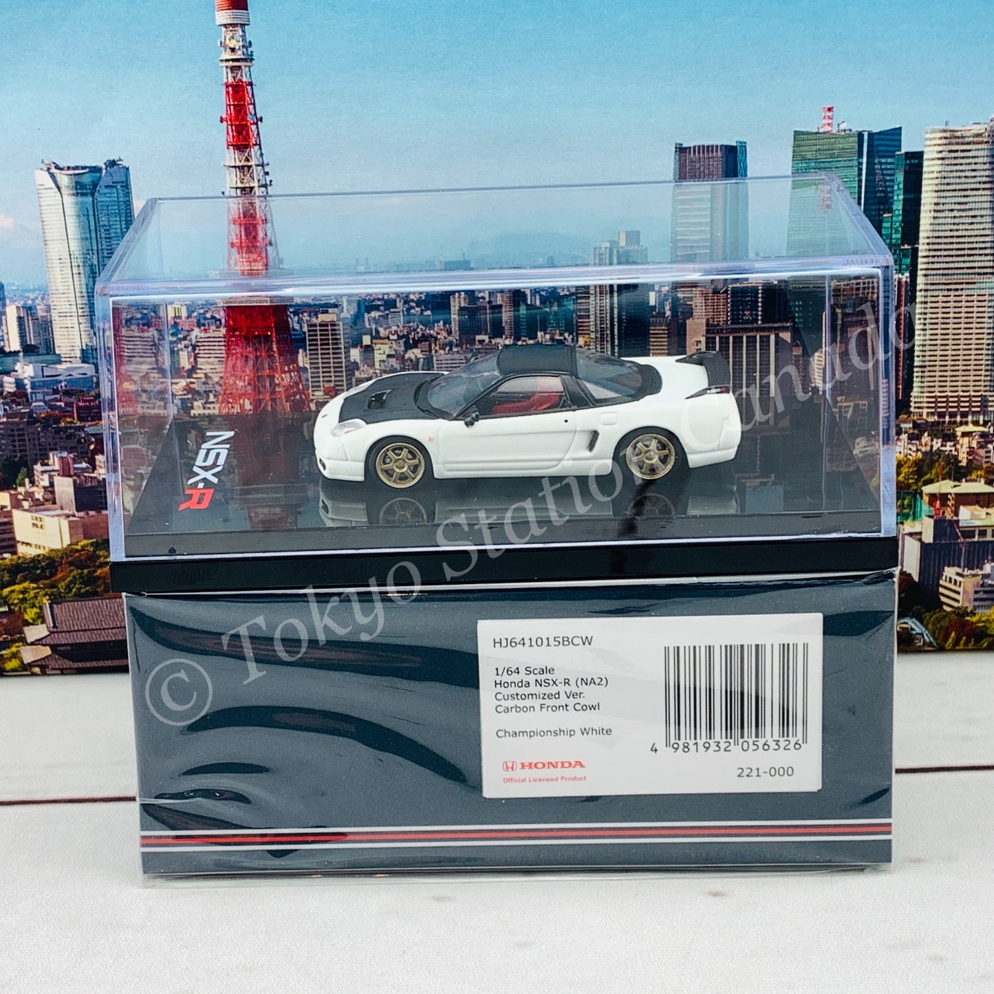 HOBBY JAPAN 1/64 Honda NSX-R (NA2) Carbon Front Cowl / Customized Ver. Championship White HJ641015BCW