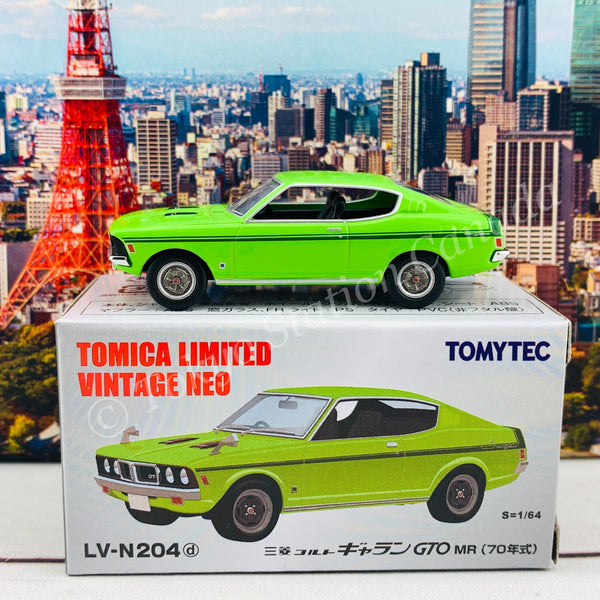 Tomytec Tomica Limited Vintage Neo 1/64 Mitsubishi Colt Galant GTO MR 1970 (Yellow Green) LV-N204d
