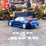 BM CREATIONS JUNIOR 1/64 Subaru Impreza WRX STi 2001 BLUE LHD with Extra Wheel Set and Lowering Parts 64B0079