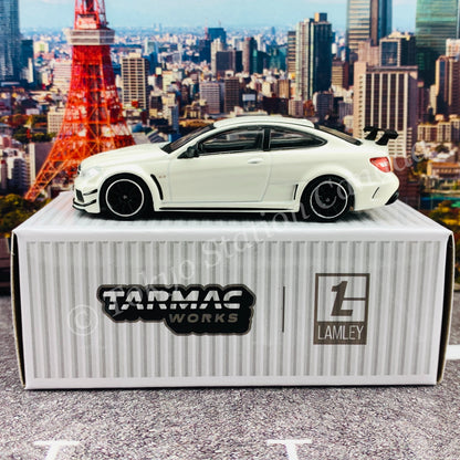 TARMAC WORKS x Lamley 1/64 GLOBAL64 SPECIAL EDITION Mercedes-Benz C63 AMG Coupé Black Series White Metallic T64G-009-DW
