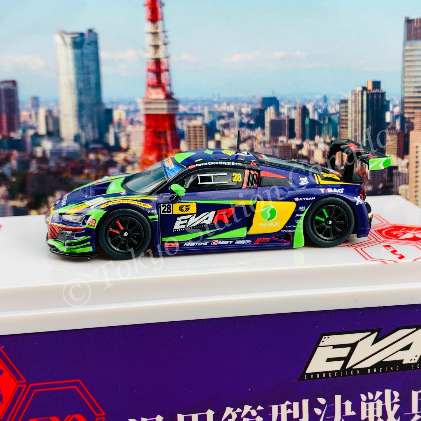 POPRACE 1/64 Audi R8 LMS EVA RT TEST TYPE-01 TSRT R8 Macau GT Cup 2020 David Chen PR64-R8LMS-20MGT28