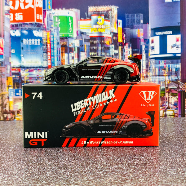 MINI GT 1/64 LB★WORKS Nissan GTR R35 Type 2 Rear Wing version 3 Advan ...