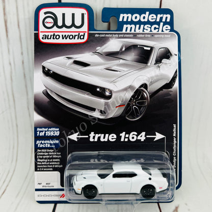 AUTO WORLD 1/64 2018 Dodge Challenger Hellcat White Knuckle 849398049495