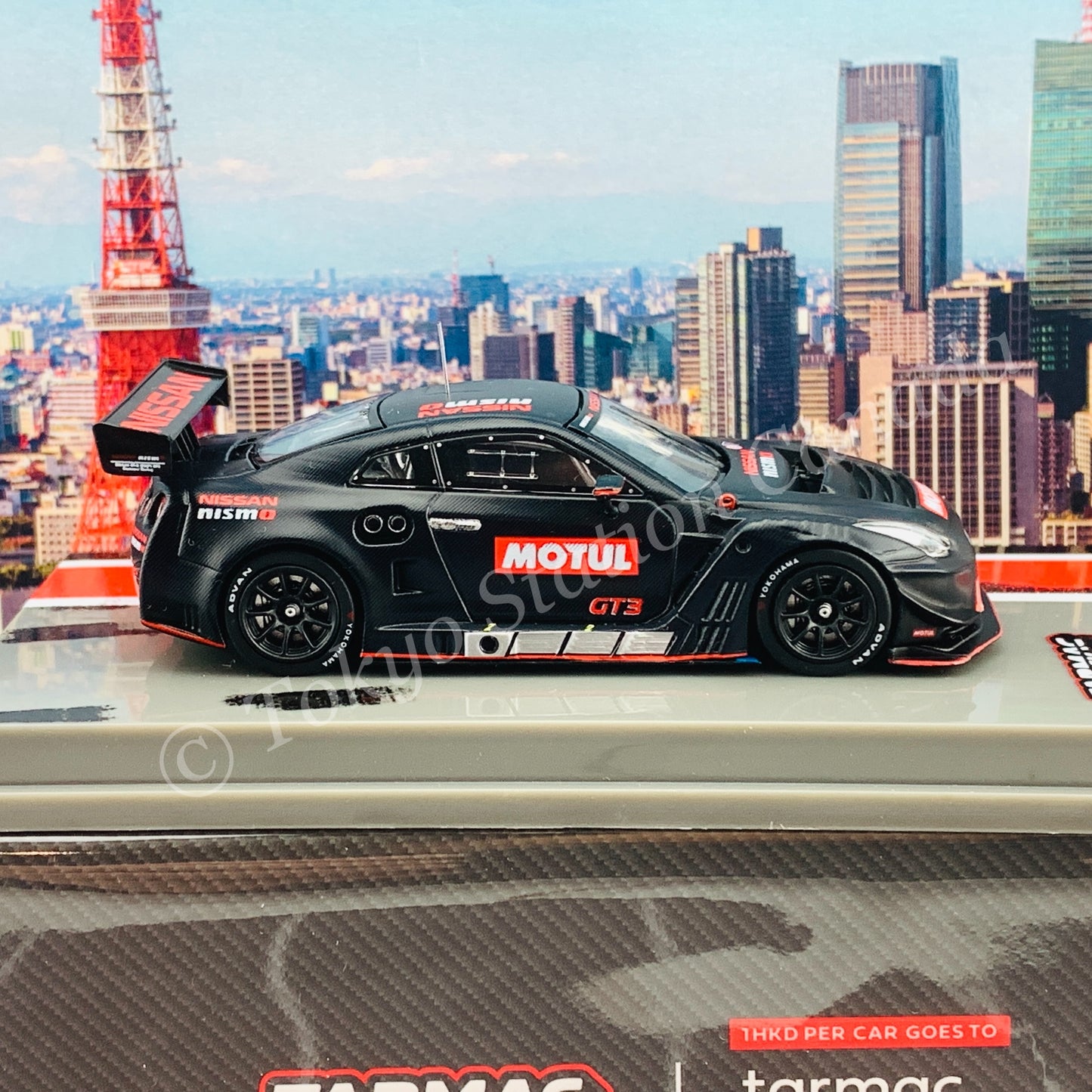 TARMAC WORKS 1/64 HOBBY64 Nissan GT-R Nismo GT3 Testing version ***Full carbon in PAD Printing *** T64-035-TEST