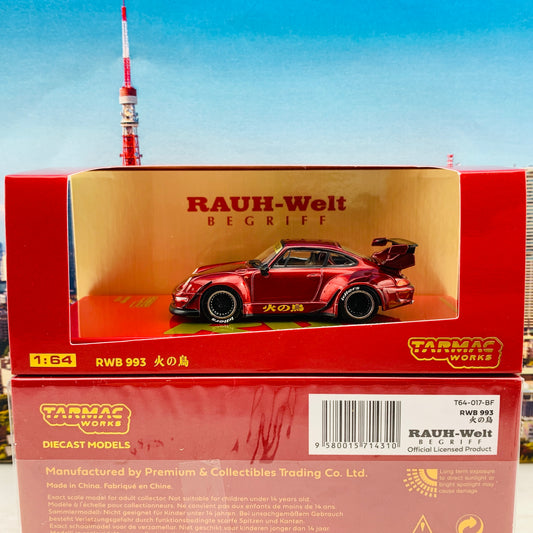 Tarmac Works 1/64 RWB 993 火の鳥 Firebird Singapore Special Edition T64-017-BF