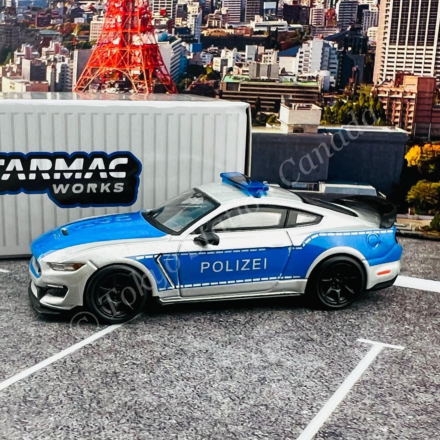 TARMAC WORKS GLOBAL64 1/64 Ford Mustang Shelby GT350R German Police T64G-011-GP