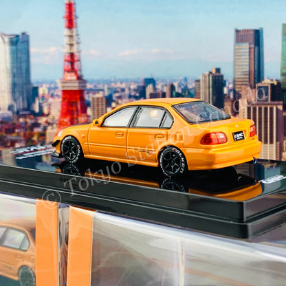 INNO64 1/64 HONDA CIVIC FERIO Vi-RS "JDM MOD VERSION" Metallic Orange With extra wheels and extra decals IN64-EKS-ORG