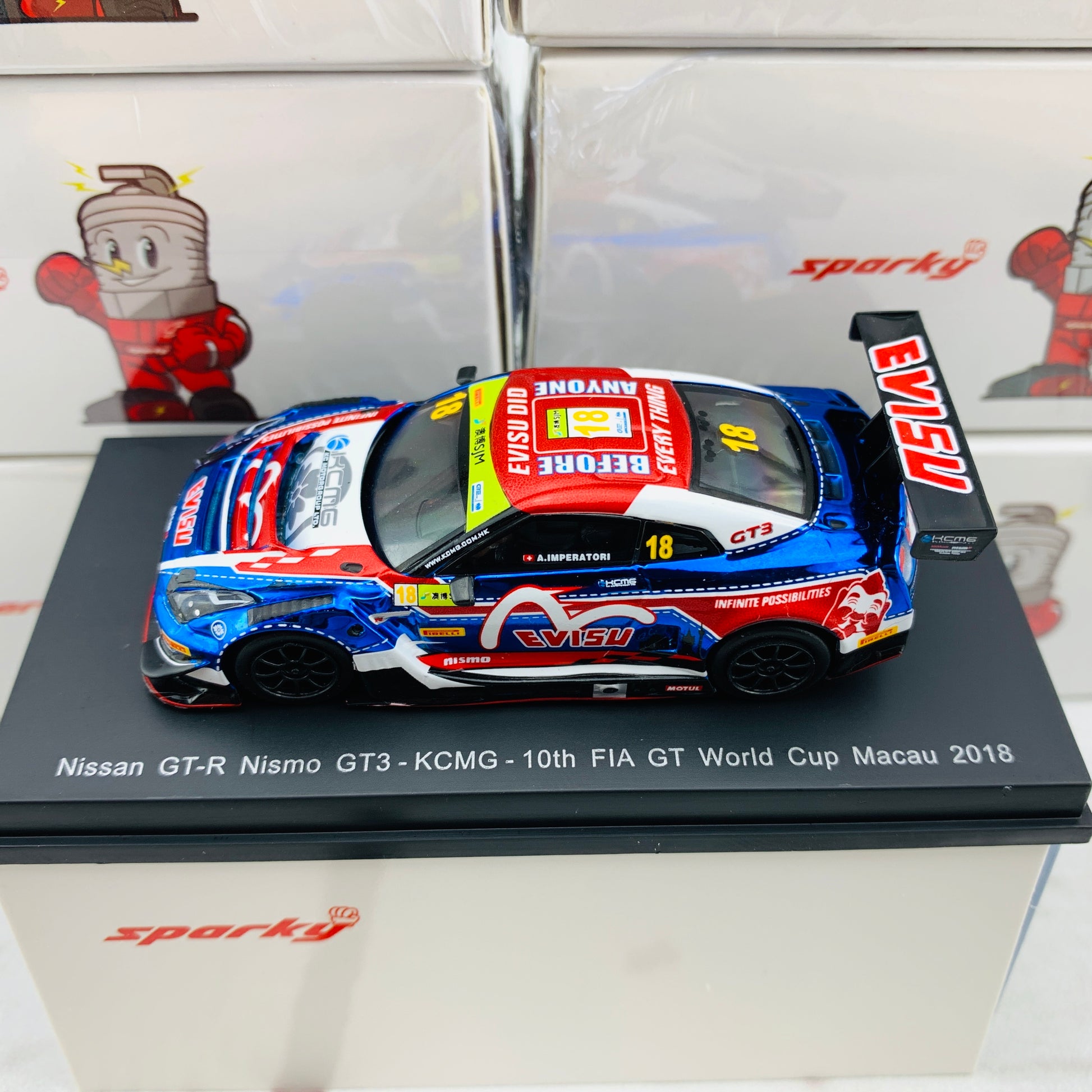 Sparky 1/64 NISSAN GTR NISMO GT3 - KCMG - 10th FIA GT World Cup Macau 2018 Alexandre IMPERATORI Y129