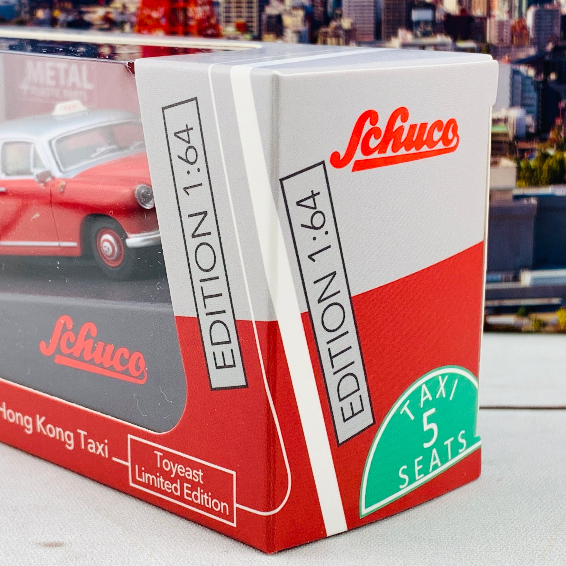 Schuco 1/64 Mercedes Benz Ponton Hong Kong Taxi Silver/Red - Hong Kong Limited Edition 香港限定版 452025700