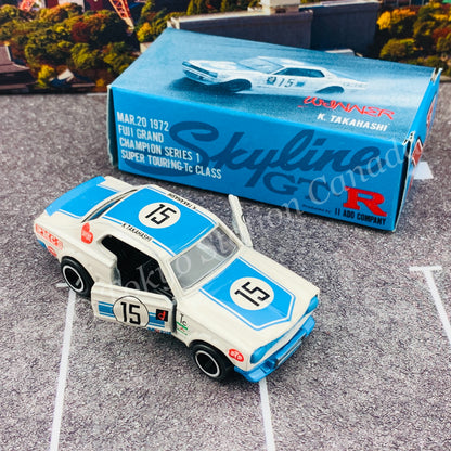 TOMICA x II ADO COMPANY Skyline HT 2000 GT-R (KPGC10) Winner K. TAKAHASHI MADE IN JAPAN