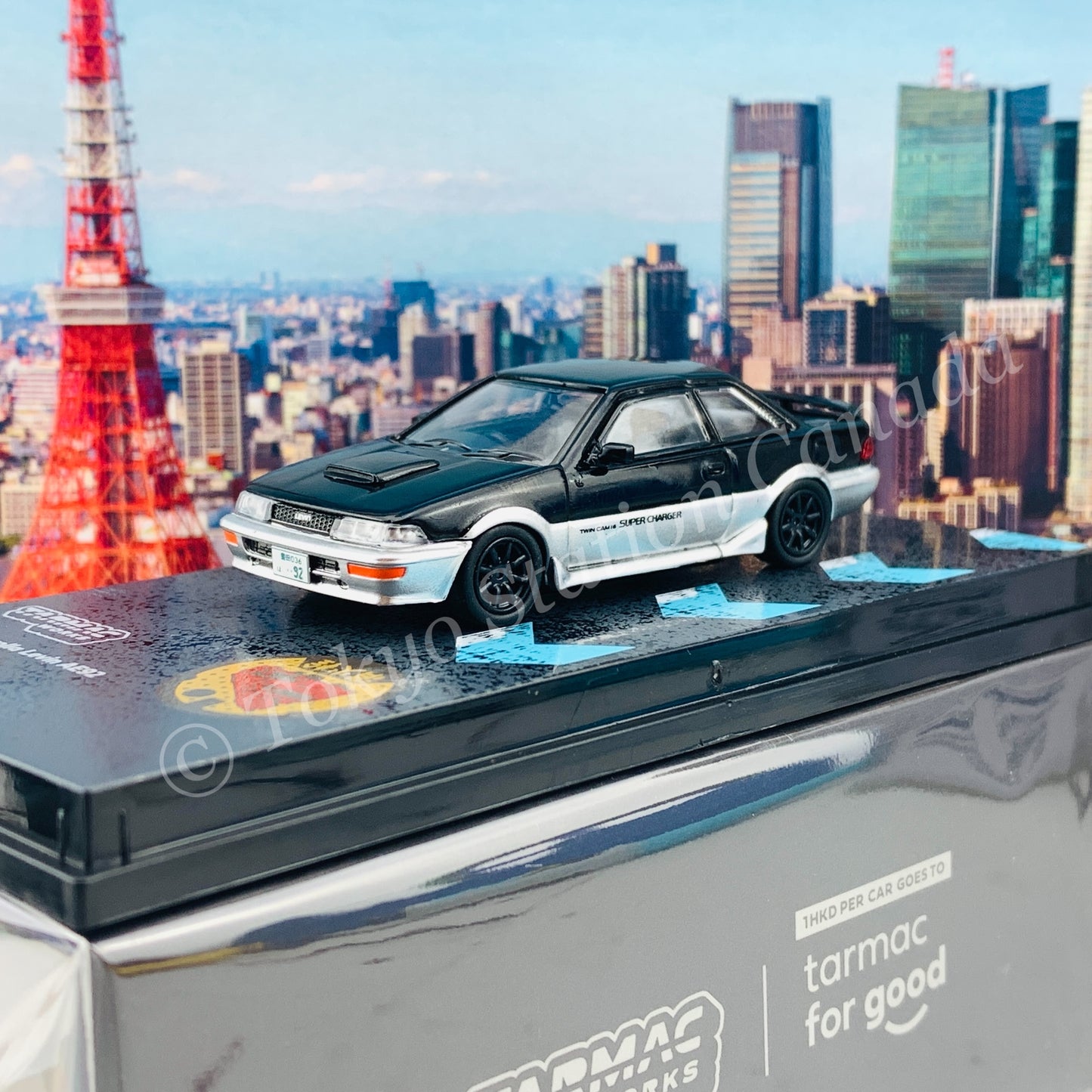 Tarmac Works 1/64 Toyota Corolla Levin AE92 Black / Grey T64R-036-BLK 
