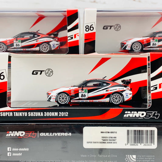 INNO64 1/64 TOYOTA GT86 #86 "GAZOO RACING" Super Taikyu Suzuka 300km 2012  IN64-GT86-GRST12