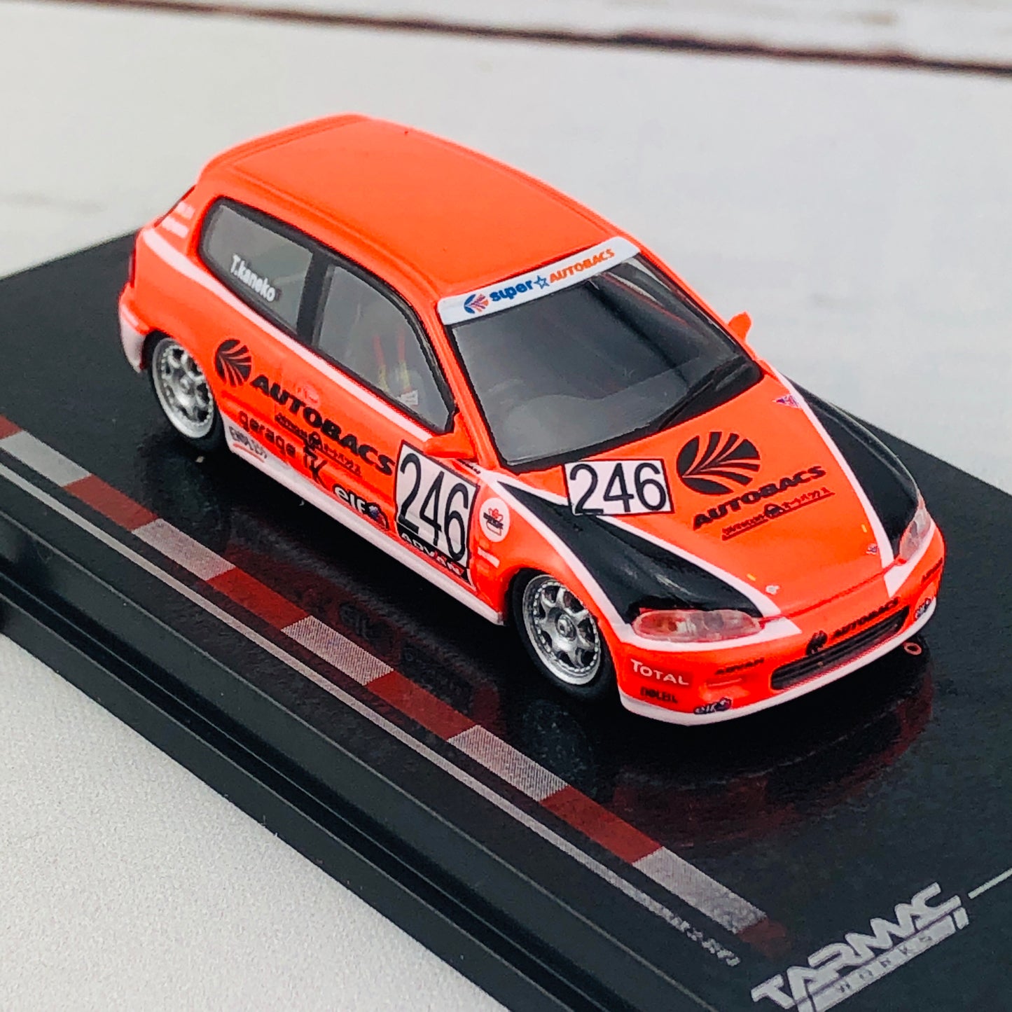 Tarmac Works 1/64 Honda Civic EG6 Motegi Civic Race 2010 #246 AUTOBACS T64-001-AB