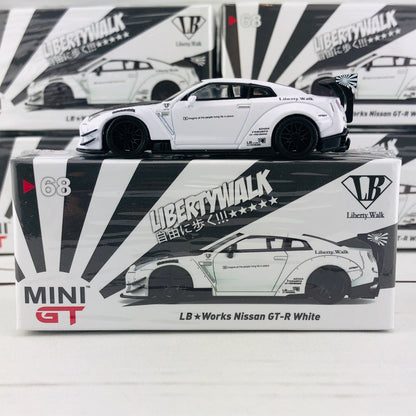 MINI GT 1/64 LB★WORKS Nissan GT-R R35 Type 2 Rear Wing ver 3 White RHD MGT00068-R