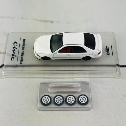 INNO64 HONDA CIVIC FERIO EG9 WHITE with Customizable Stickers and 1 set of wheel IN64-EG9-WHI