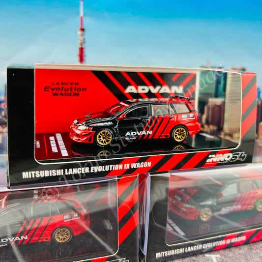 INNO64 1/64 MITSUBISHI LANCER EVOLUTION IX Wagon "ADVAN" Livery With Race Car Interior IN64-EVO9W-ADRA