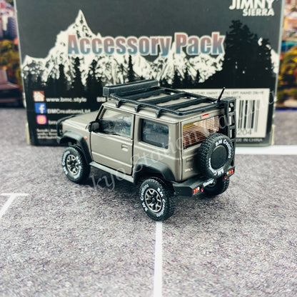 BM CREATIONS JUNIOR 1/64 Suzuki Jimny SIERRA JB74 with Accessory Pack Matt Grey LHD 64B0035