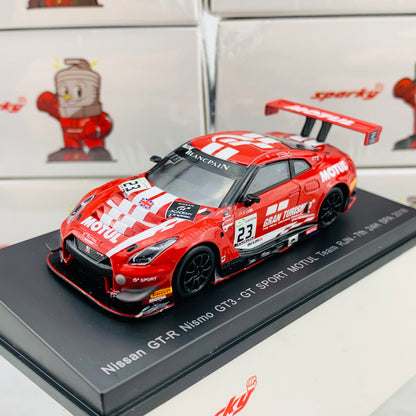 Sparky 1/64 NISSAN GT-R NISMO GT3 NO.23 GT SPORT MOTUL TEAM RJN 7TH 24H SPA 2018 M. PARRY - A. BUNCOMBE - L. ORDONEZ Y128