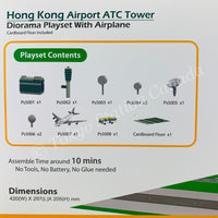 TINY 微影 Ps5 Hong Kong Airport ATC Tower Diorama Playset with Airplane ATC001