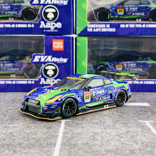 MINI GT x POPRACE 1/64 EVA RT Test Type-01 x Works GTR #33 Super GT GT300 2019 MGT00090-L
