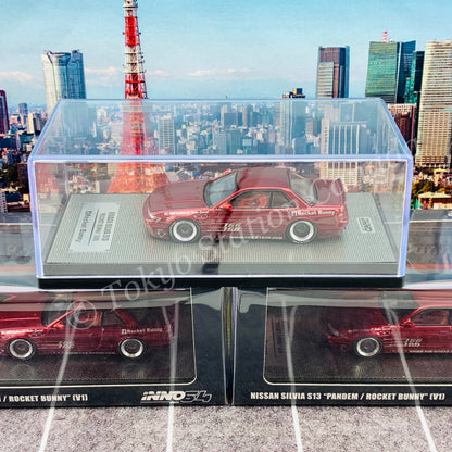 INNO64 1/64 NISSAN SILVIA S13 PANEM ROCKET BUNNY V1  Red Metallic IN64-S13V1-RED