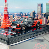 INNO64 1/64 NISSAN SUNNY "HAKOTORA" Pickup Truck  "ADVAN" Concept Livery WITH EXTRA WHEELS IN64-HKT-AD