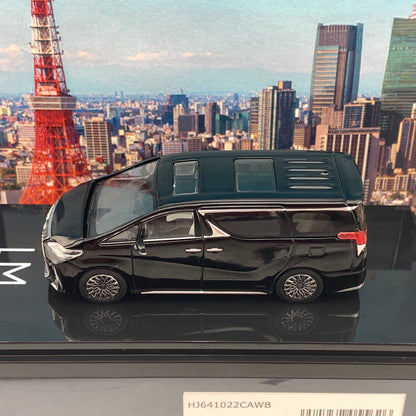 HOBBY JAPAN 1/64  LEXUS LM 300h HYBRID 4 SEATER BLACK with WHITE INTERIOR (LHD) HJ641022CAWB