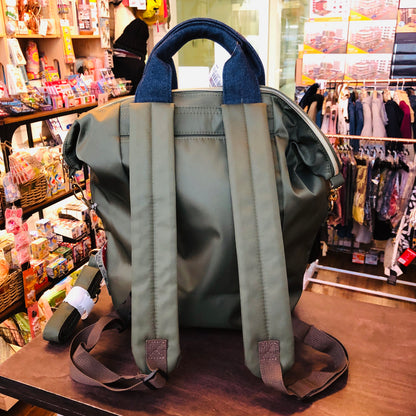 mis zapatos Nylon Skinny 3 Way Backpack - Khaki