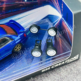 BM CREATIONS JUNIOR 1/64 Subaru Impreza WRX STi 2001 BLUE LHD with Extra Wheel Set and Lowering Parts 64B0079