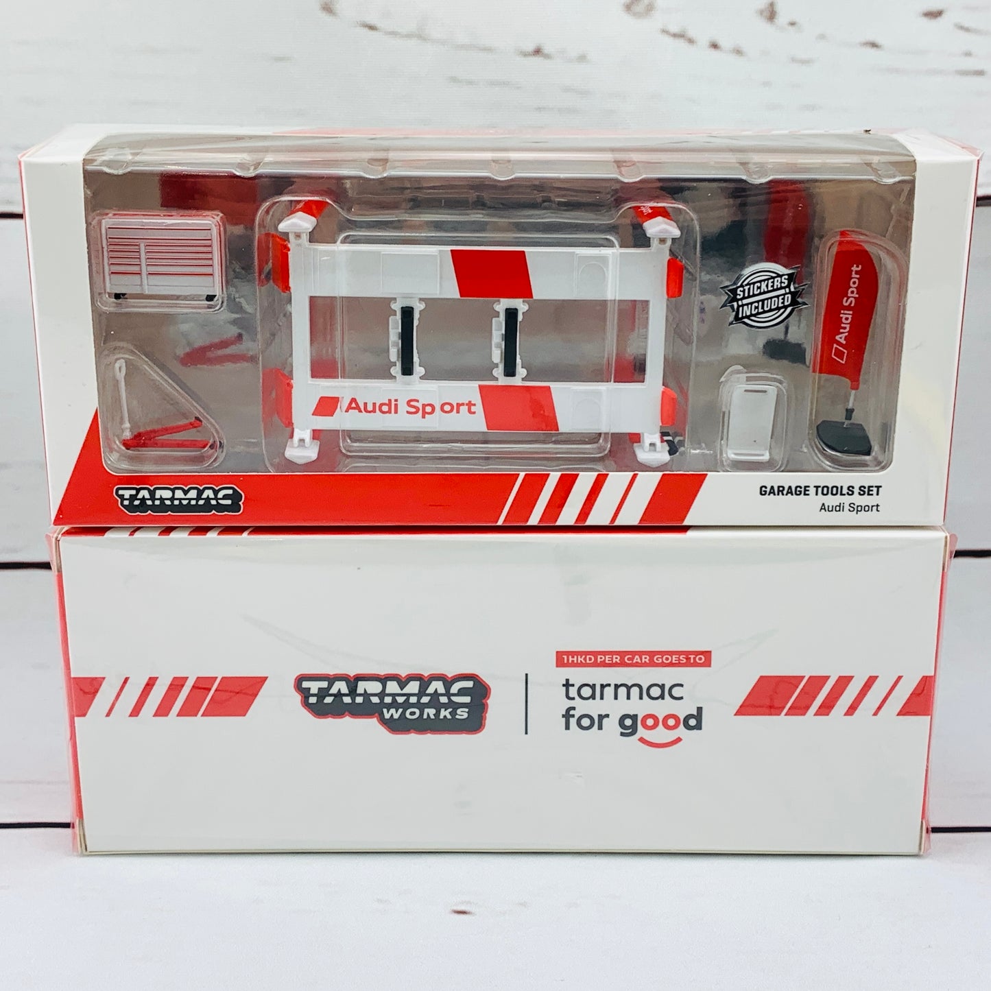 Tarmac Works 1/64 Garage Tools Set Audi Sport - Stickers Included T64A-001-AS