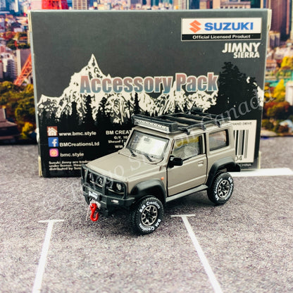 BM CREATIONS JUNIOR 1/64 Suzuki Jimny SIERRA JB74 with Accessory Pack Matt Grey LHD 64B0035