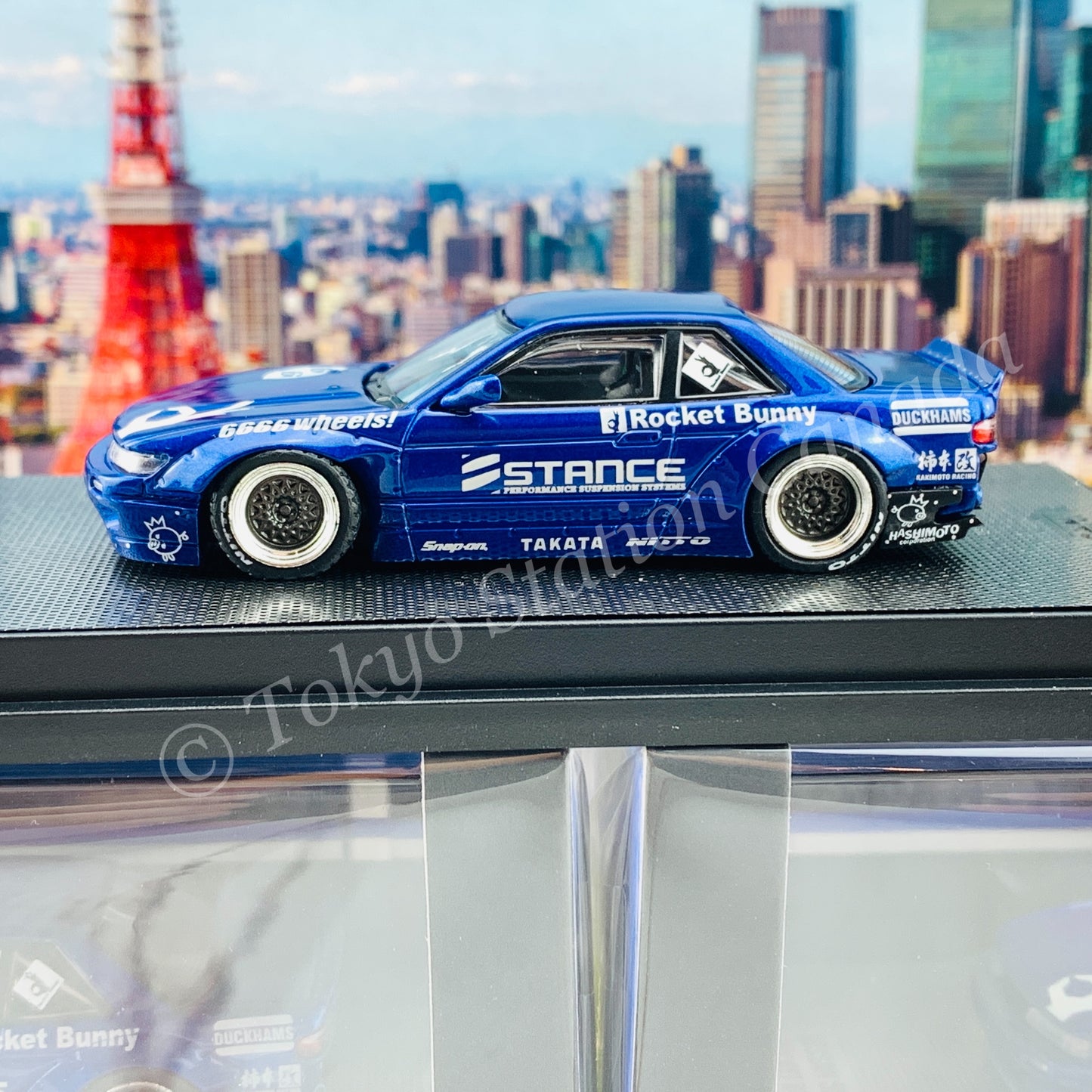 INNO64 1/64 NISSAN SILVIA S13 V2 PANDEM / ROCKET BUNNY Blue Metallic IN64-S13V2-BLUM