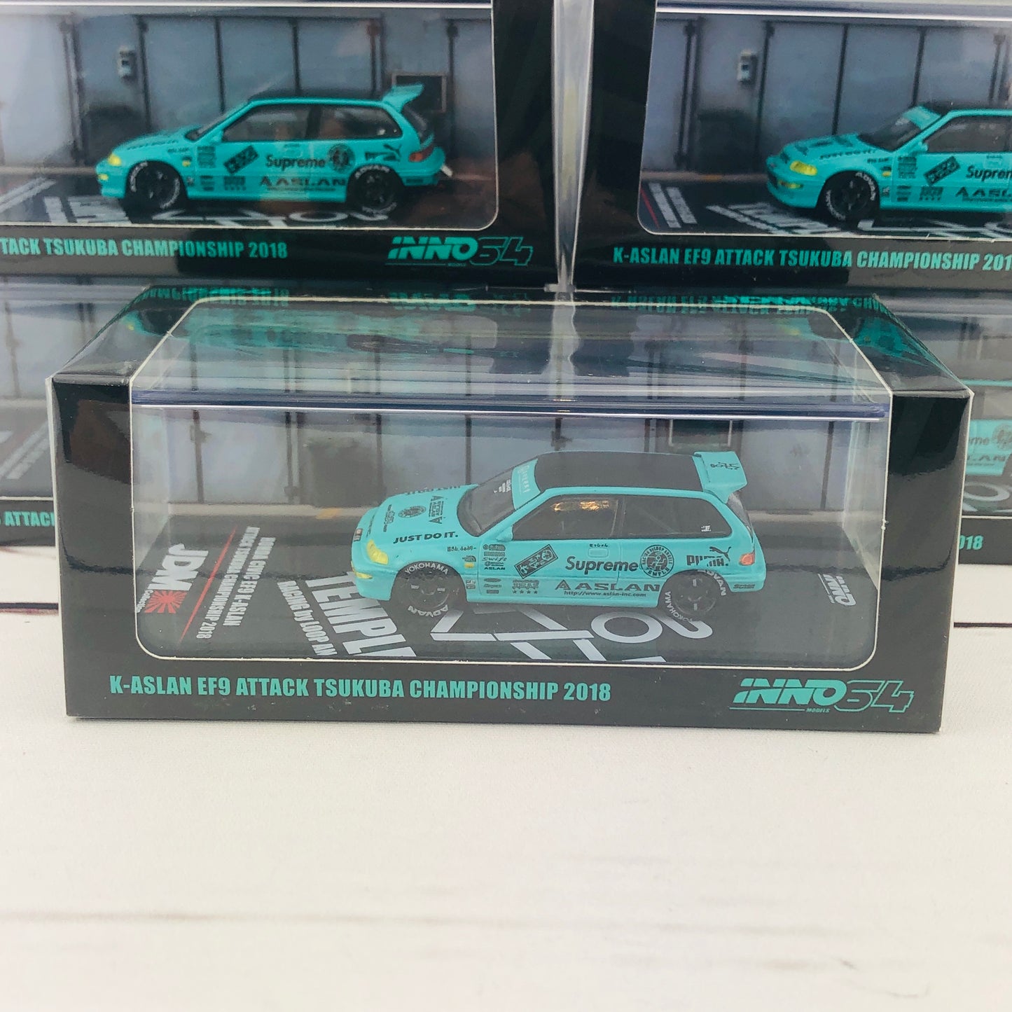 INNO64 JDM Collection HONDA CIVIC EF9 K-ASLAN ATTACK TSUKUBA CHAMPIONSHIP 2018 IN64-EF9-JDM03