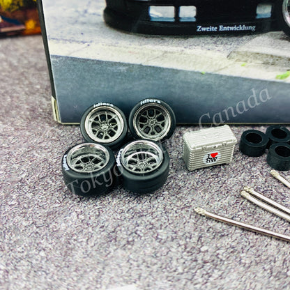 Tarmac Works 1/64 PARTS64 AL13 Wheels DC 003 - Designed for RWB Models Chrome / Gun metal  T64W-005-CH
