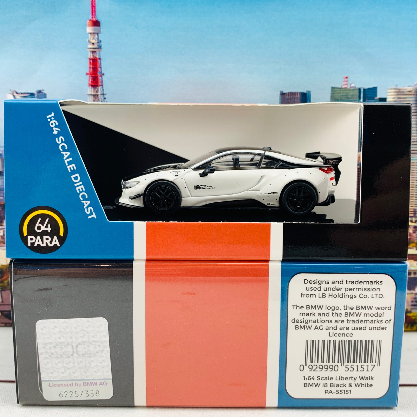 PARA64 1/64 Liberty Walk BMW i8 Black & White PA-55151