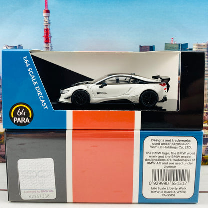 PARA64 1/64 Liberty Walk BMW i8 Black & White PA-55151