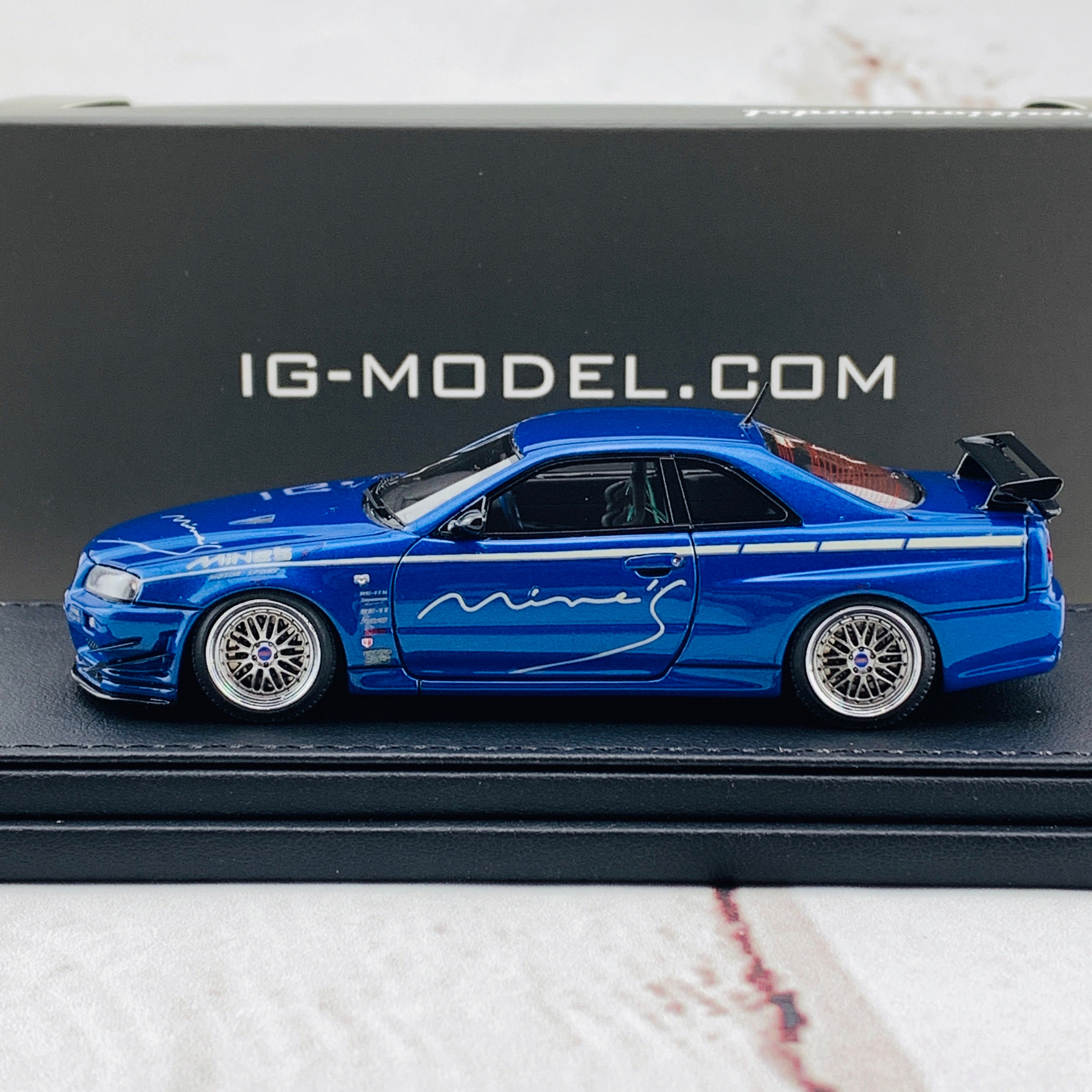 Ignition Model 1/43 Nissan Skyline GTR Mine's R34 Bayside Blue