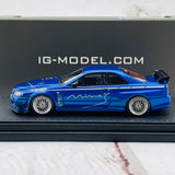 Ignition Model 1/43 Nissan Skyline GTR Mine's R34 Bayside Blue IG1814