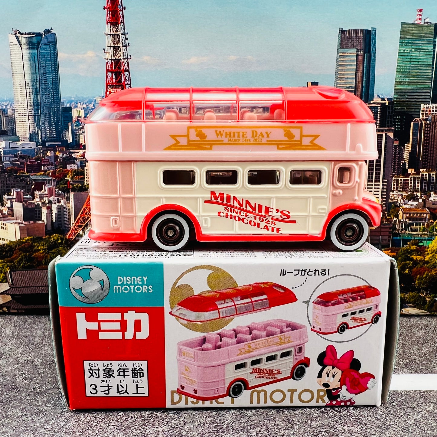 TOMICA DISNEY MOTORS Sunny Decker Minnie Mouse Whiteday Edition 2022 (4904810188230)
