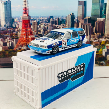 Tarmac Works 1/64 Hobby Collection Volvo 850 Estate #14 BTCC 1994 Jan Lammers including a Container T64-039-94BTCC14