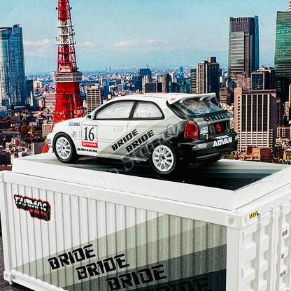TARMAC WORKS 1/64 HOBBY64 Honda Civic Type R EK9 BRIDE with Container T64-TL010-BR