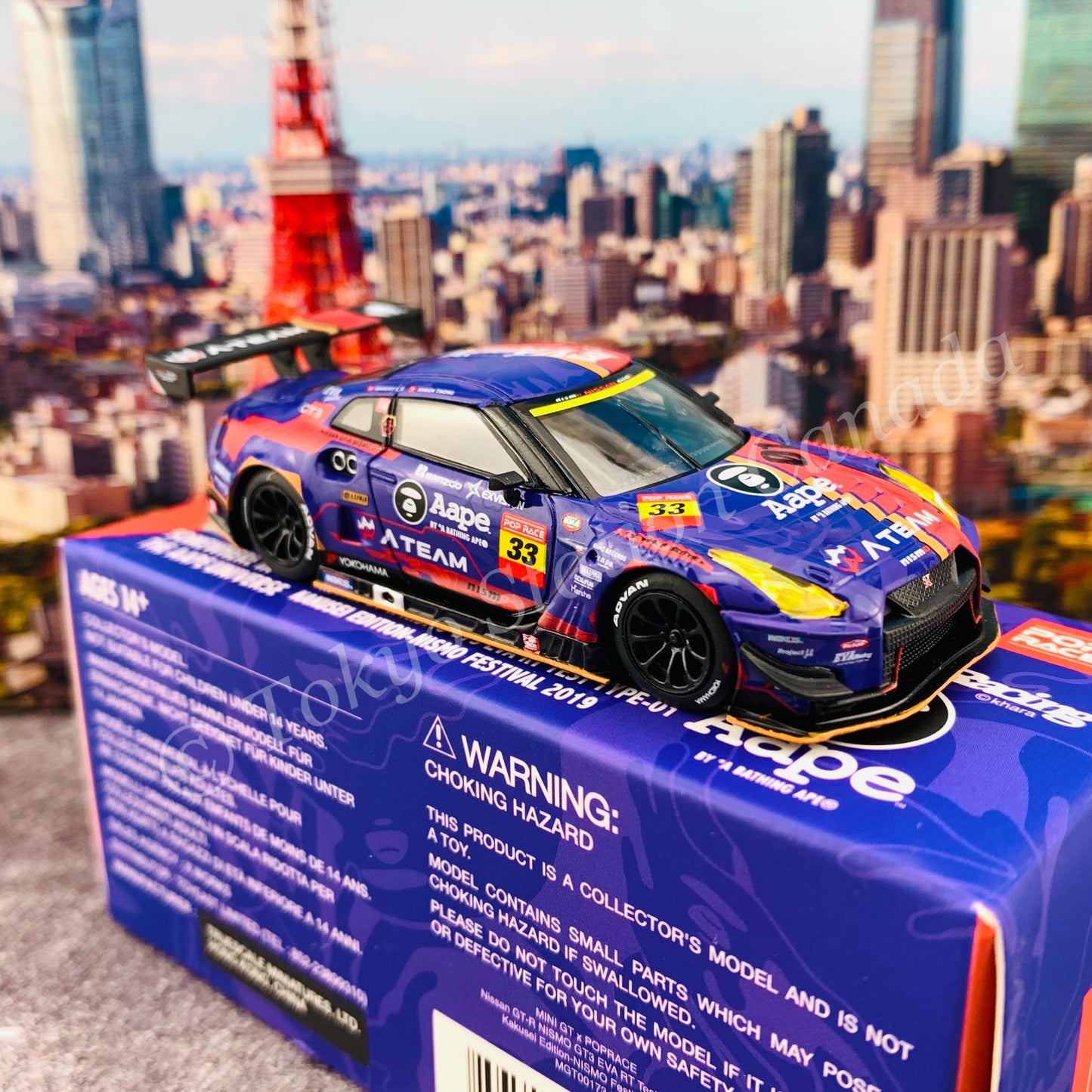 POPRACE x MINI GT 1/64 Nissan GT-R Nismo GT3 - EVA RT Test Type-01 X Works GT-R KAKUSEI (覚醒) - Nismo Festival 2019 MGT00173-L
