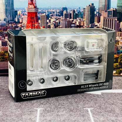 Tarmac Works 1/64 PARTS64 AL13 Wheels DC 003 - Designed for RWB Models Chrome / Gun metal  T64W-005-CH
