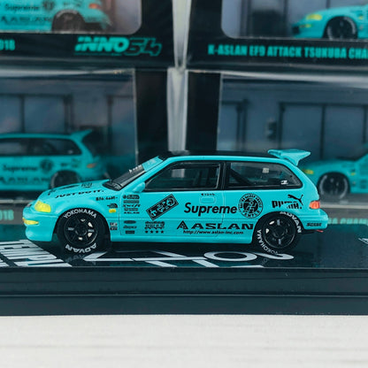 INNO64 JDM Collection HONDA CIVIC EF9 K-ASLAN ATTACK TSUKUBA CHAMPIONSHIP 2018 IN64-EF9-JDM03