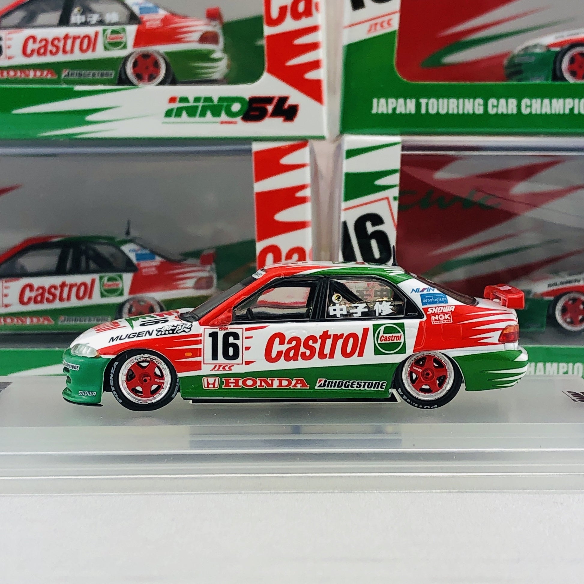 INNO64 HONDA CIVIC Ferio Gr.A #16 "CASTROL MUGEN" JTCC 1995 IN64-EG9-CA95