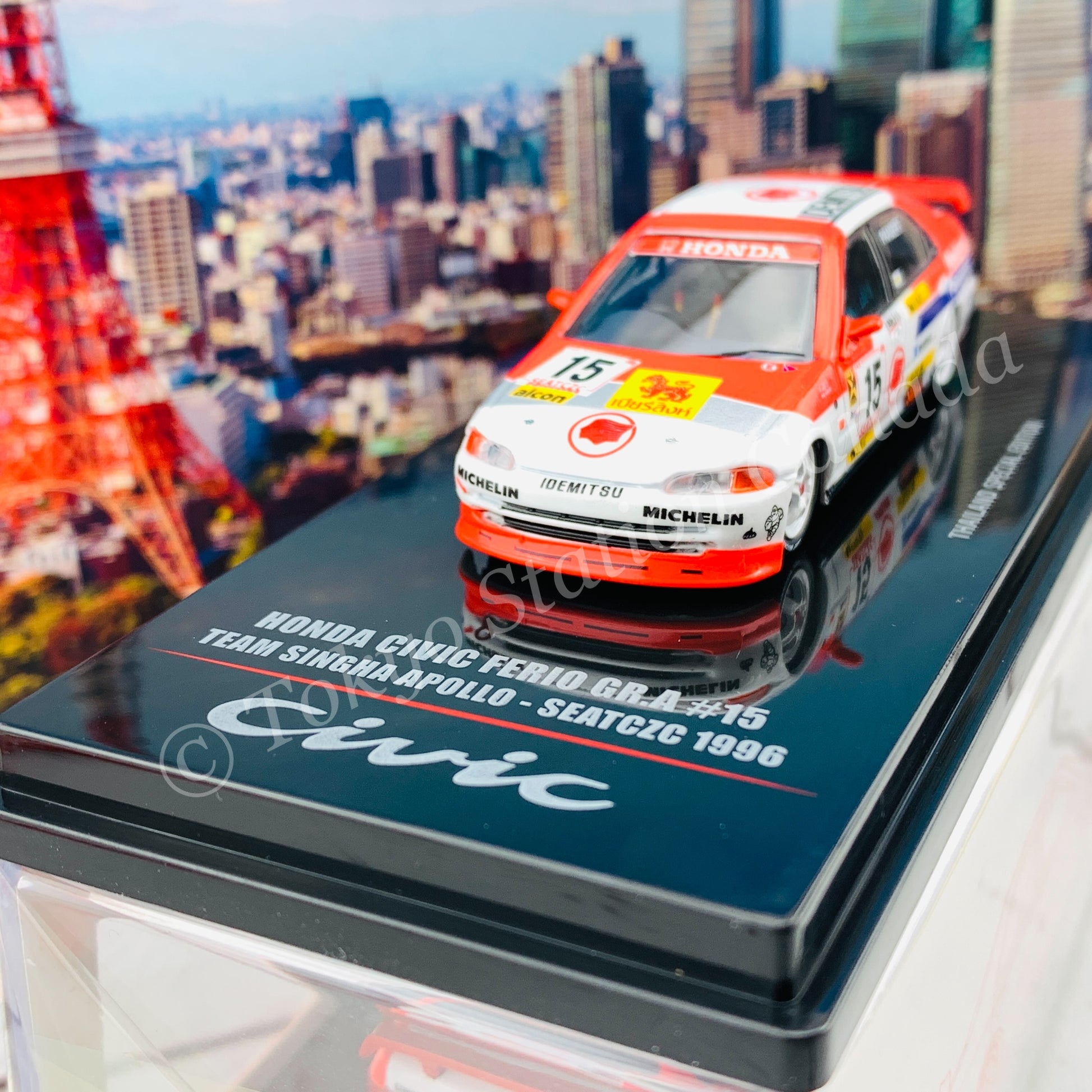 INNO64 1/64 Honda Civic Ferio GR.A #15 "IDEMITSU" Team Singha Apollo - SEATCZC 1996 "Thailand Special Edition" IN64-EG9-SEAT